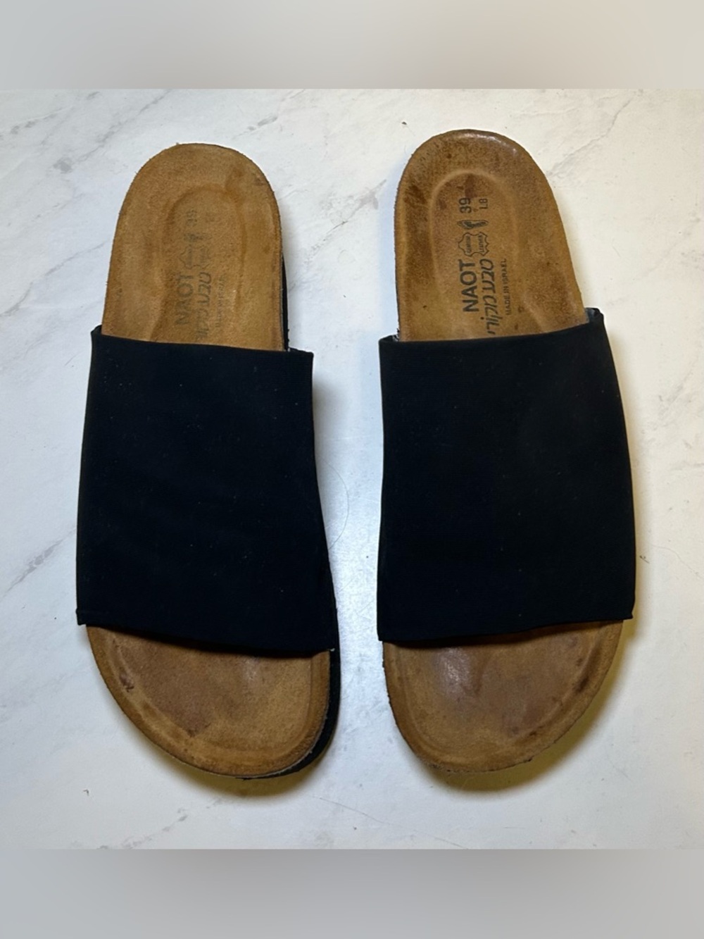 Naot tampa platform sandal y2k elastic stretch slides slip on cork bed black 39 - Picture 2 of 8